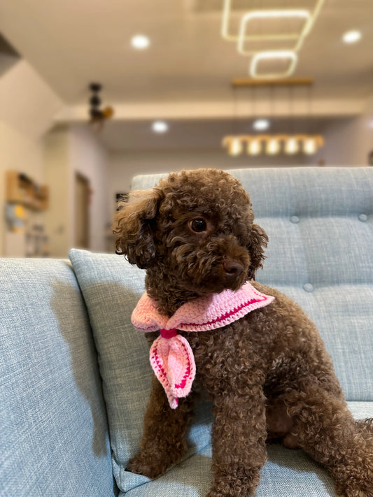 Handcrafted Crocheted Cotton Yarn Pet Clothing - Pink Sailor