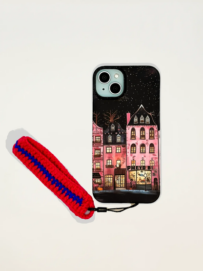 Sweet Pink House Phone Case & Short Phone Strap (iPhone 15 Plus)