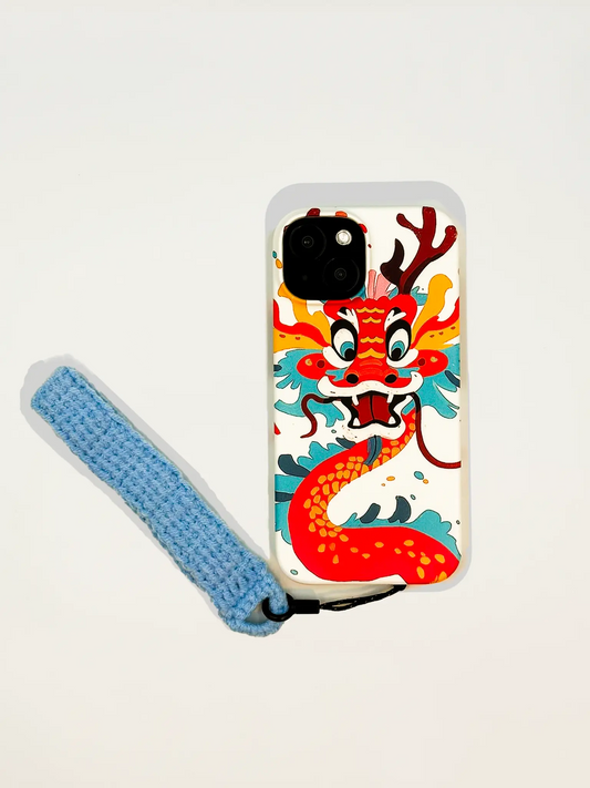 Colorful Dragon Phone Case & Short Phone Strap (iPhone 15)