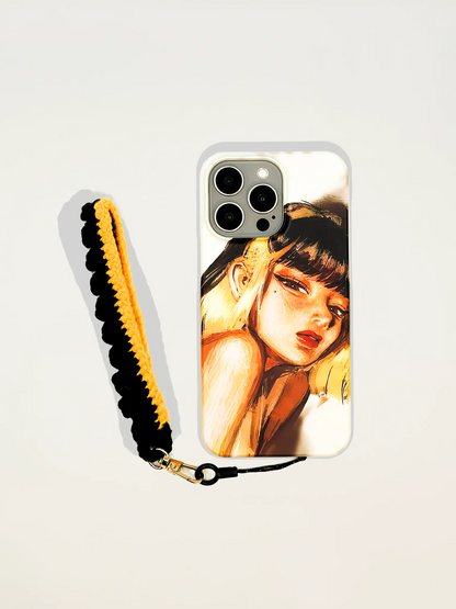 Playful Girl Phone Case & Short Phone Strap (iPhone 15 Pro Max)