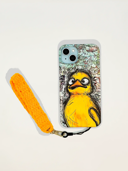 Little Yellow Duck Phone Case & Short Phone Strap (iPhone 15 Plus)